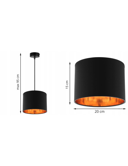 Lampa wisząca SHADE - eleganckie oświetlenie w neutralnych kolorach z złotym wnętrzem do salonu i jadalni.