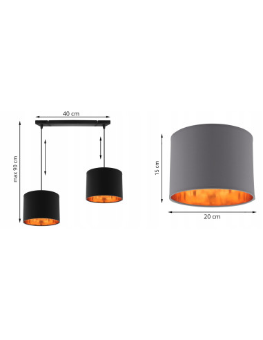 Lampa sufitowa SHADE 2xE27 - nowoczesny abażur w różnych kolorach do eleganckich wnętrz