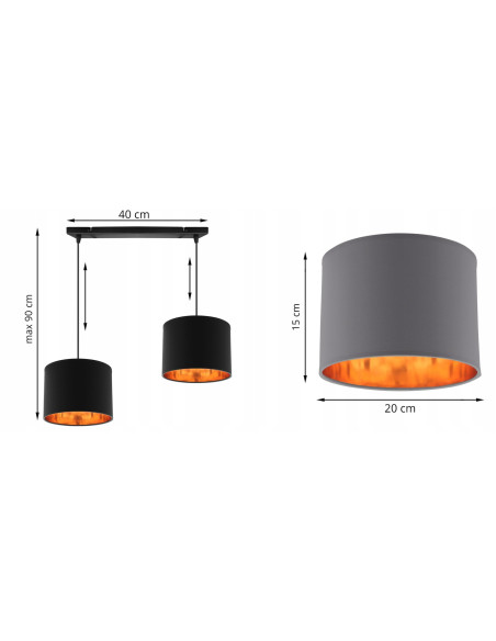 Lampa sufitowa SHADE 2xE27 - nowoczesny abażur w różnych kolorach do eleganckich wnętrz