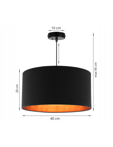 Lampa wisząca SHADE z eleganckim złotym wnętrzem, stylowa dekoracja do różnych pomieszczeń, dostępna w wielu kolorach.