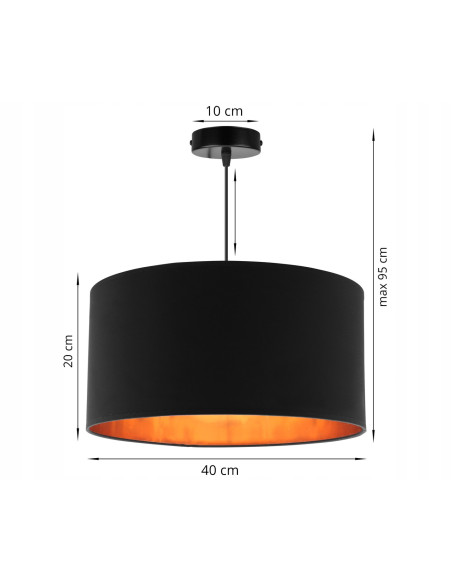 Lampa wisząca SHADE z eleganckim złotym wnętrzem, stylowa dekoracja do różnych pomieszczeń, dostępna w wielu kolorach.