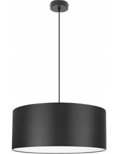 Lampa wisząca SHADE z eleganckim abażurem, efektowne oświetlenie do salonu i sypialni, kolor czarny, stylowy design.