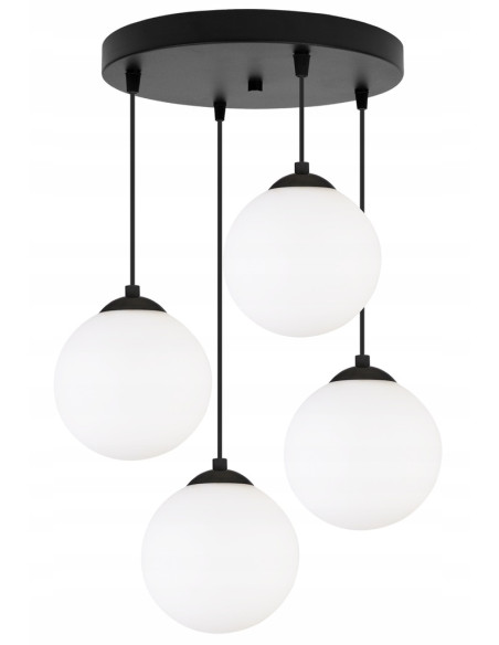 Lampa sufitowa FLORENCE - elegancka lampa wisząca z czterema punktami świetlnymi, regulowana wysokość, klasyczny design