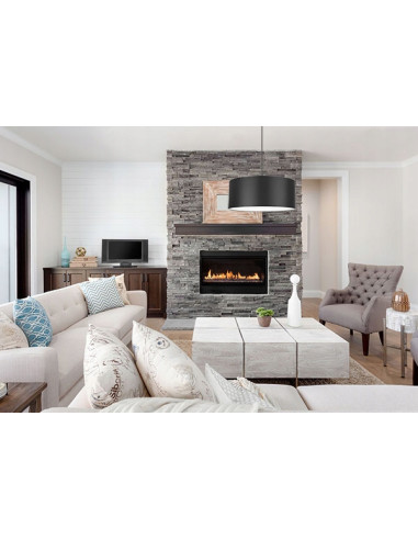 Lampa wisząca SHADE z eleganckim abażurem, efektowne oświetlenie do salonu i sypialni, kolor czarny, stylowy design.