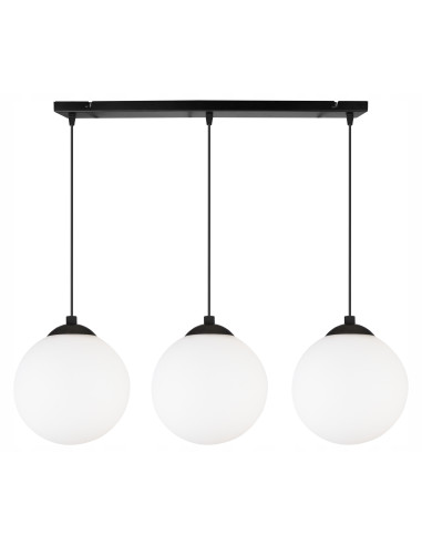 Lampa wisząca FLORENCE z trzema kloszami i prostokątną podsufitką – elegancka i uniwersalna do każdego wnętrza