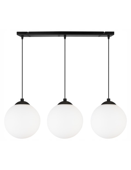 Lampa wisząca FLORENCE z trzema kloszami i prostokątną podsufitką – elegancka i uniwersalna do każdego wnętrza
