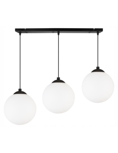 Lampa wisząca FLORENCE z trzema kloszami i prostokątną podsufitką – elegancka i uniwersalna do każdego wnętrza