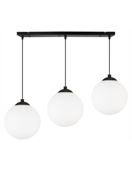 Lampa wisząca FLORENCE z trzema kloszami i prostokątną podsufitką – elegancka i uniwersalna do każdego wnętrza