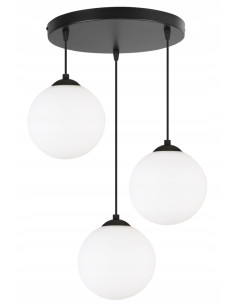 Lampa sufitowa FLORENCE z regulacją wysokości - nowoczesny element designu do sypialni i biura, czarno-biała.