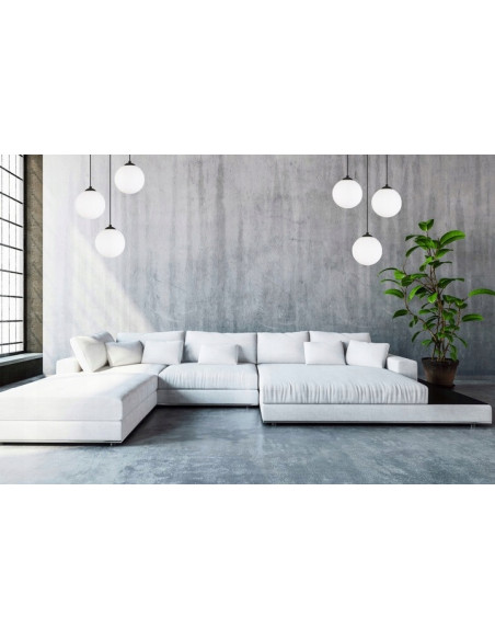 Lampa sufitowa FLORENCE z regulacją wysokości - nowoczesny element designu do sypialni i biura, czarno-biała.