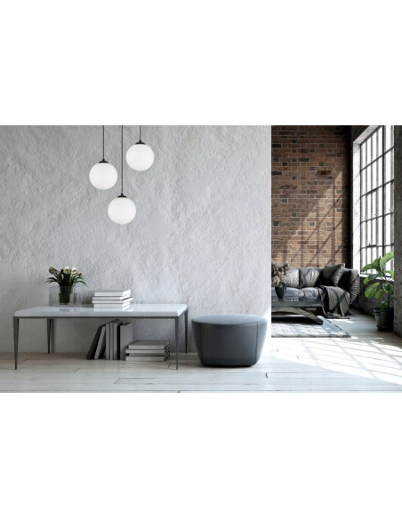 Lampa sufitowa FLORENCE z regulacją wysokości - nowoczesny element designu do sypialni i biura, czarno-biała.