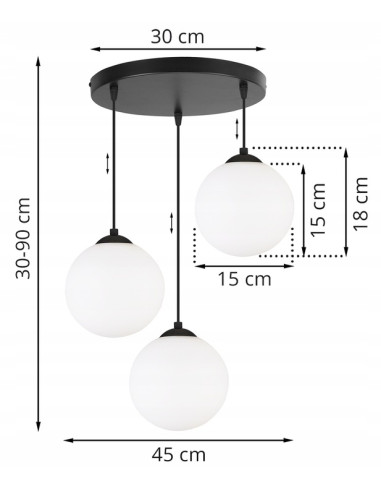 Lampa sufitowa FLORENCE z regulacją wysokości - nowoczesny element designu do sypialni i biura, czarno-biała.