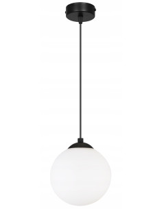 Lampa sufitowa FLORENCE - eleganckie minimalistyczne oświetlenie do biura i wnętrz, białe szkło, czarny metal 2