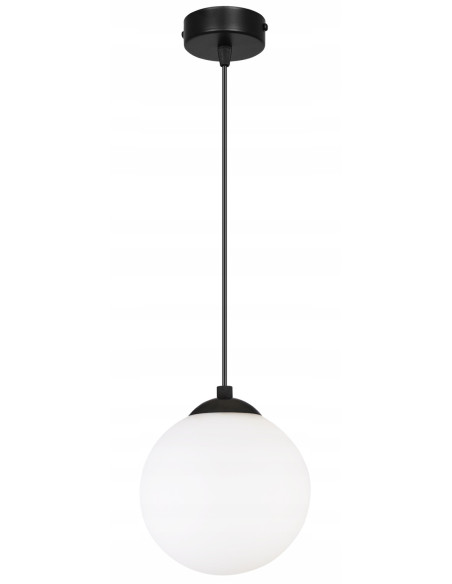 Lampa sufitowa FLORENCE - eleganckie minimalistyczne oświetlenie do biura i wnętrz, białe szkło, czarny metal