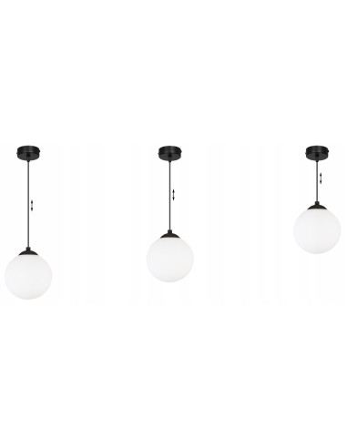 Lampa sufitowa FLORENCE - eleganckie minimalistyczne oświetlenie do biura i wnętrz, białe szkło, czarny metal