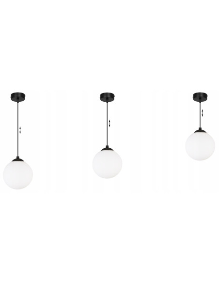 Lampa sufitowa FLORENCE - eleganckie minimalistyczne oświetlenie do biura i wnętrz, białe szkło, czarny metal