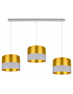 Lampa wisząca regulowana GOLDEN w stylu glamour z trzema kloszami - elegancja do jadalni w kolorach złotym, czarnym i szarym 2