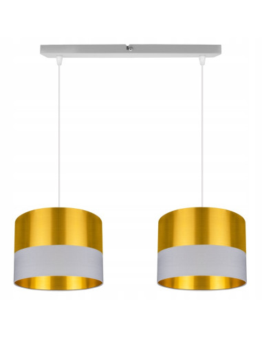 Lampa wisząca GOLDEN z czarnym akcentem, regulowana wysokość, elegancki dodatek do wnętrz, 2 x 60W