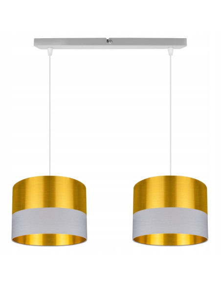 Lampa wisząca GOLDEN z czarnym akcentem, regulowana wysokość, elegancki dodatek do wnętrz, 2 x 60W