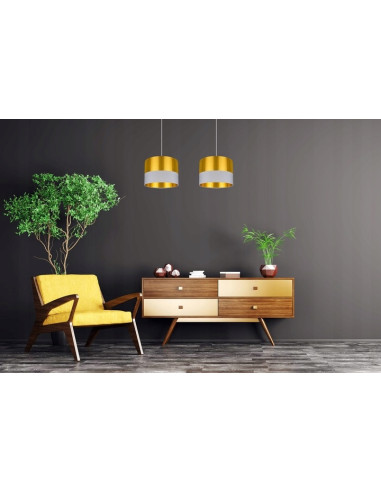 Lampa wisząca GOLDEN z czarnym akcentem, regulowana wysokość, elegancki dodatek do wnętrz, 2 x 60W