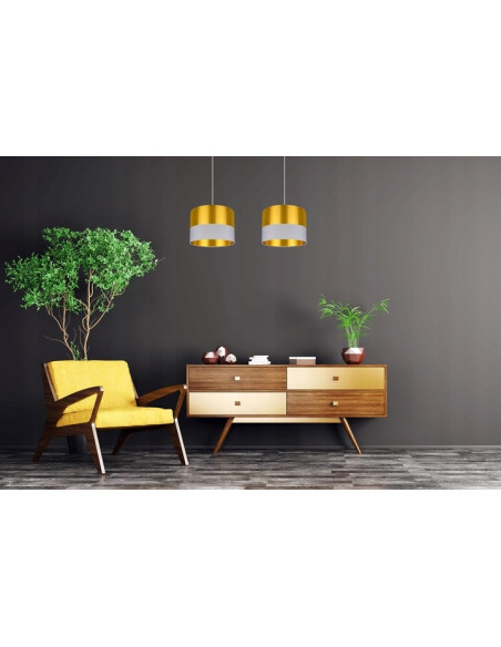 Lampa wisząca GOLDEN z czarnym akcentem, regulowana wysokość, elegancki dodatek do wnętrz, 2 x 60W