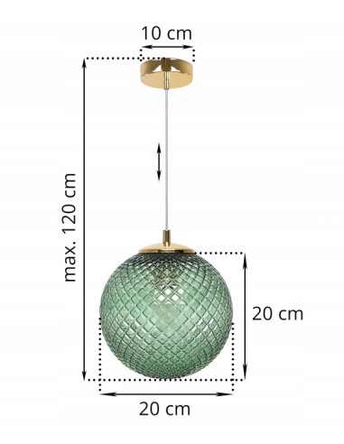 Lampa wisząca CANNES z zielonym kloszem - elegancka lampa do salonu i jadalni od Light Home