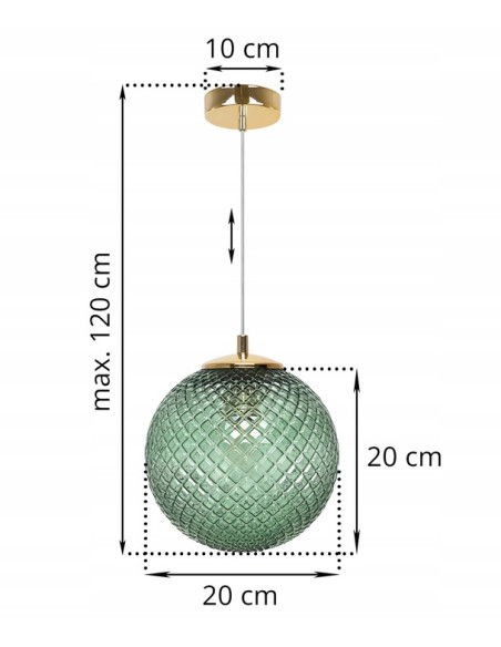 Lampa wisząca CANNES z zielonym kloszem - elegancka lampa do salonu i jadalni od Light Home