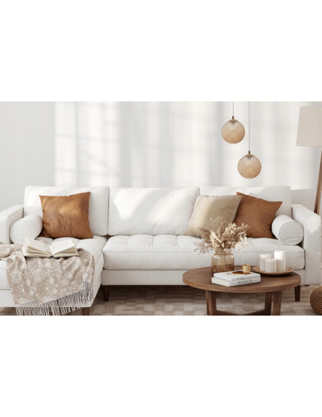 Lampa wisząca CANNES 60W w eleganckim złotym kolorze - nowoczesny dodatek do wnętrz, idealna do sypialni i jadalni