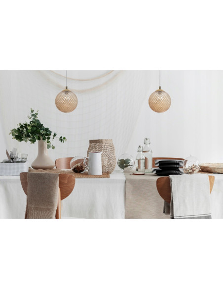 Lampa wisząca CANNES 60W w eleganckim złotym kolorze - nowoczesny dodatek do wnętrz, idealna do sypialni i jadalni