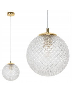 Lampa wisząca CANNES z kryształowym kloszem - nowoczesne oświetlenie do jadalni, salonu i biura