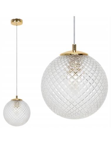 Lampa wisząca CANNES z kryształowym kloszem - nowoczesne oświetlenie do jadalni, salonu i biura