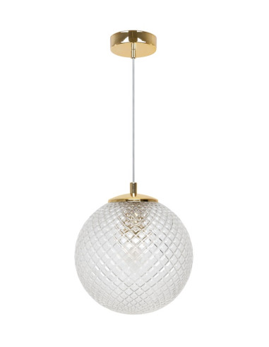 Lampa wisząca CANNES z kryształowym kloszem - nowoczesne oświetlenie do jadalni, salonu i biura