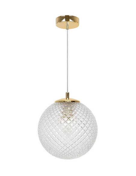 Lampa wisząca CANNES z kryształowym kloszem - nowoczesne oświetlenie do jadalni, salonu i biura