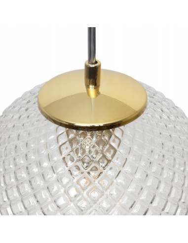 Lampa wisząca CANNES z kryształowym kloszem - nowoczesne oświetlenie do jadalni, salonu i biura