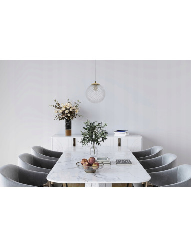 Lampa wisząca CANNES z kryształowym kloszem - nowoczesne oświetlenie do jadalni, salonu i biura