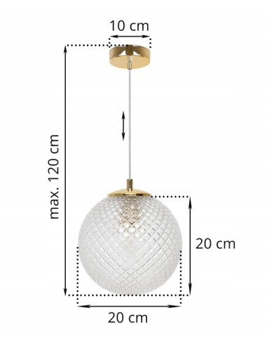 Lampa wisząca CANNES z kryształowym kloszem - nowoczesne oświetlenie do jadalni, salonu i biura