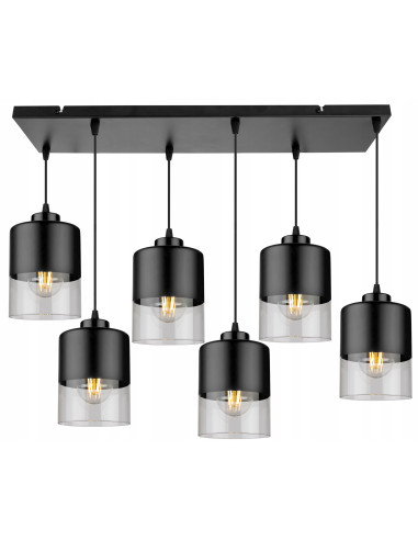 Żyrandol ROMA 6-klośnikowy - Nowoczesna elegancja do Twojego wnętrza z regulowaną wysokością i podwójnym przełącznikiem.