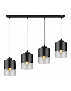 Lampa wisząca ROMA 4-punktowa, regulowana, nowoczesny design metalowo-szklany do każdego wnętrza