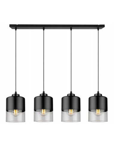 Lampa wisząca ROMA 4-punktowa, regulowana, nowoczesny design metalowo-szklany do każdego wnętrza