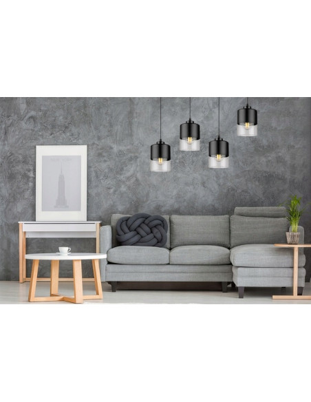 Lampa wisząca ROMA 4-punktowa, regulowana, nowoczesny design metalowo-szklany do każdego wnętrza