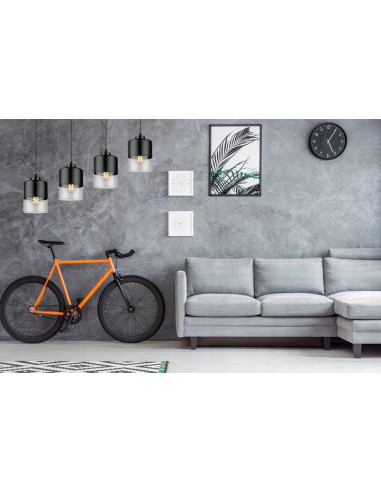 Lampa wisząca ROMA 4-punktowa, regulowana, nowoczesny design metalowo-szklany do każdego wnętrza