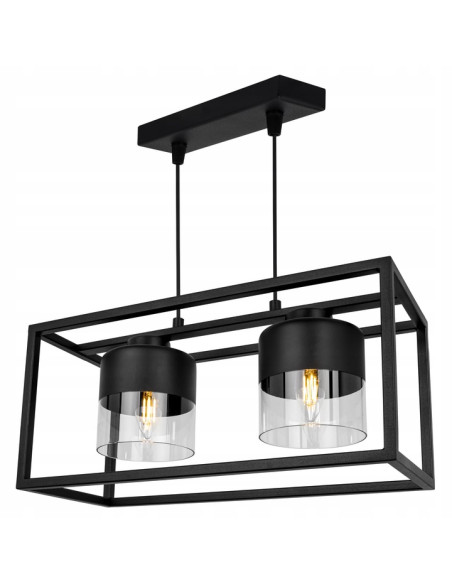 Lampa wisząca ROMA CAGE w matowej czerni z eleganckimi kloszami - nowoczesna iluminacja do każdego wnętrza.