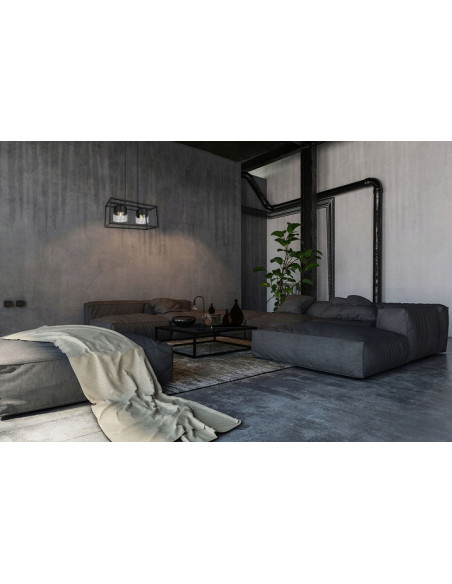 Lampa wisząca ROMA CAGE w matowej czerni z eleganckimi kloszami - nowoczesna iluminacja do każdego wnętrza.