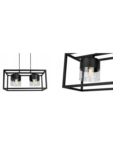 Lampa wisząca ROMA CAGE w matowej czerni z eleganckimi kloszami - nowoczesna iluminacja do każdego wnętrza.