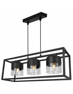 Lampa wisząca ROMA CAGE - Elegancka lampa metalowa z szklanymi kloszami do biura, salonu i jadalni 2