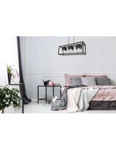 Lampa wisząca ROMA CAGE - Elegancka lampa metalowa z szklanymi kloszami do biura, salonu i jadalni