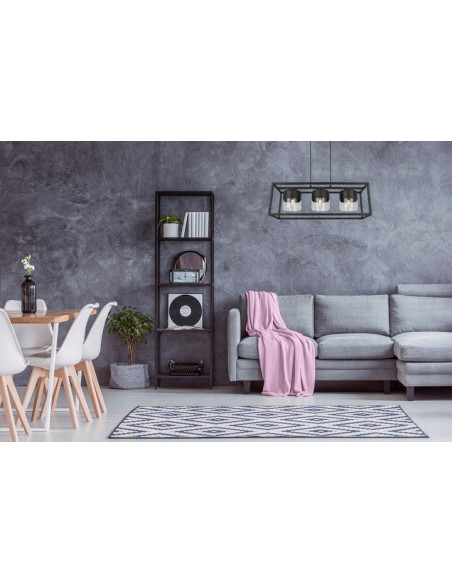 Lampa wisząca ROMA CAGE - Elegancka lampa metalowa z szklanymi kloszami do biura, salonu i jadalni