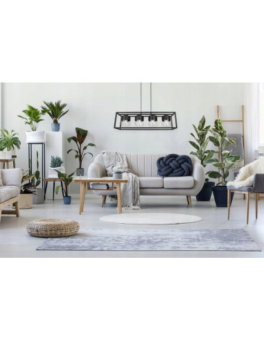 Lampa wisząca ROMA CAGE - elegancki żyrandol z regulowanym kątem nachylenia, czarna siatka i szkło, nowoczesny design.