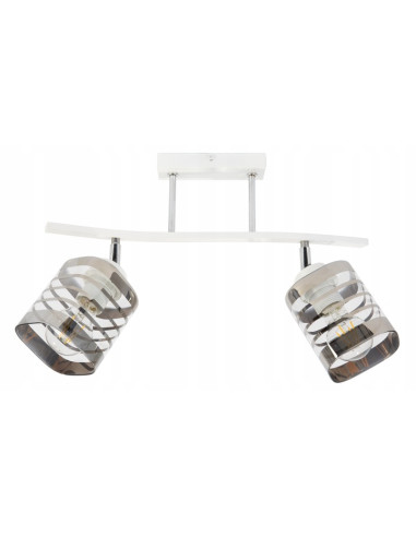 Nowoczesny kinkiet szklany HELIX - elegancki design do jadalni i salonu, z przezroczystym kloszem i chromowanymi detalami.