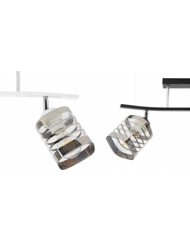 Nowoczesny kinkiet szklany HELIX - elegancki design do jadalni i salonu, z przezroczystym kloszem i chromowanymi detalami.